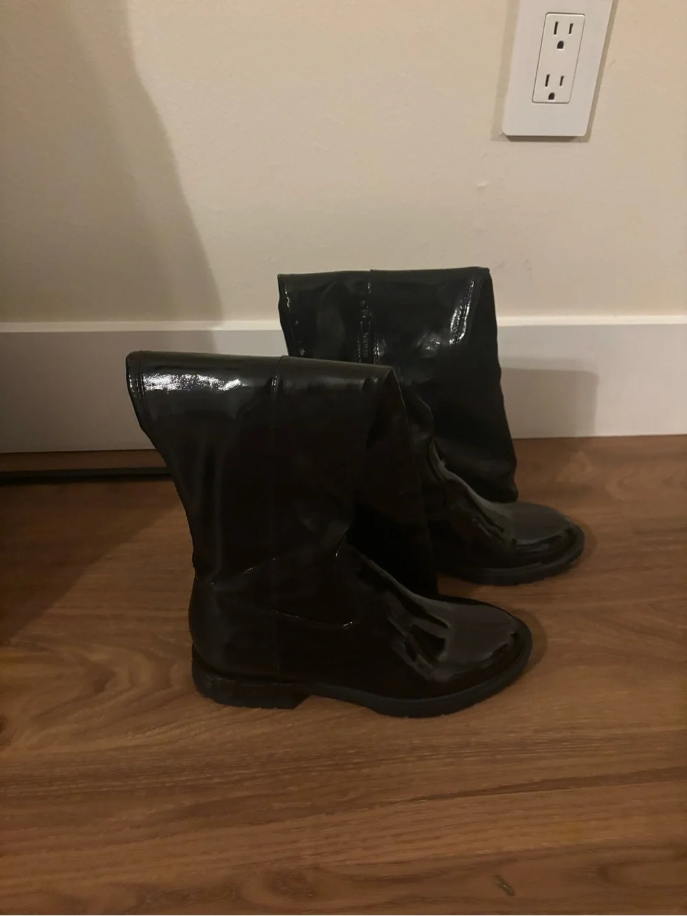 GUESS Black Patent Over-the-Knee Boots